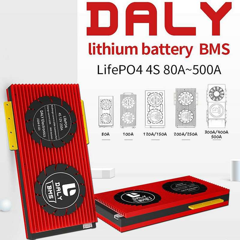 DALY BMS 3.2V 4S 80A 120A 200A 300A 500A LiFepo4 18650 BMS PCM Battery with Balance for lili ion Lip