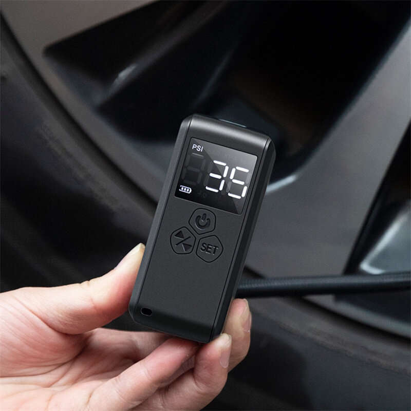150PSI Portable Bike Inflation Air Pump 70W Power Output 2400mAh Power Bank Digital Display USB Rech