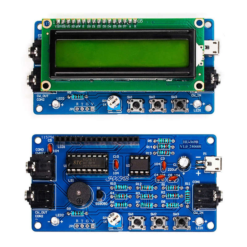 HU-069B CW Morse Code Decoder USB 5V Power Supply Adjustable Speed Audio Frequency Input External CW