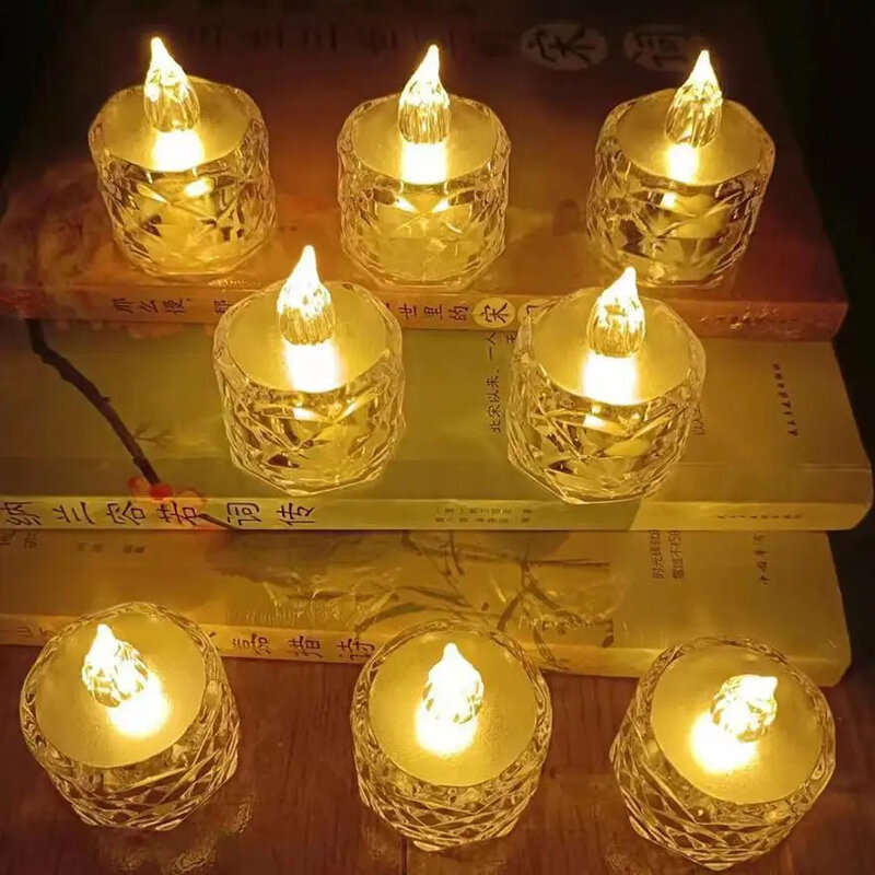 12pcs LED Tea Lights Realistic and Bright Flickering Holiday Gift Flameless Battery Operated Candles