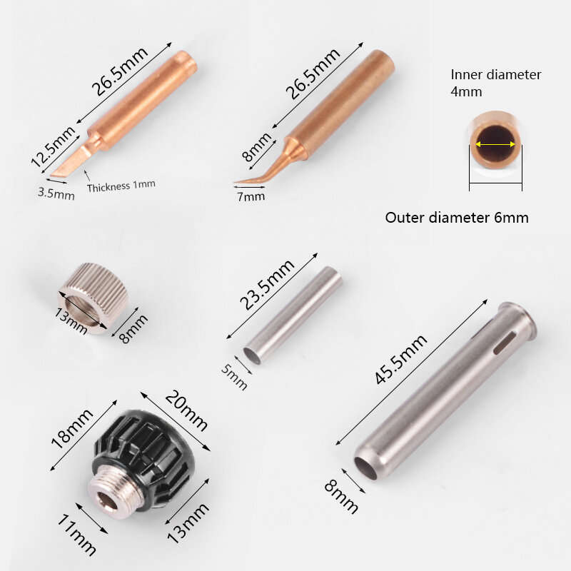 Handskit 15Pcs Pure Copper Solder Iron Tip 900M Tip For Soldering Rework Station Solder Tips