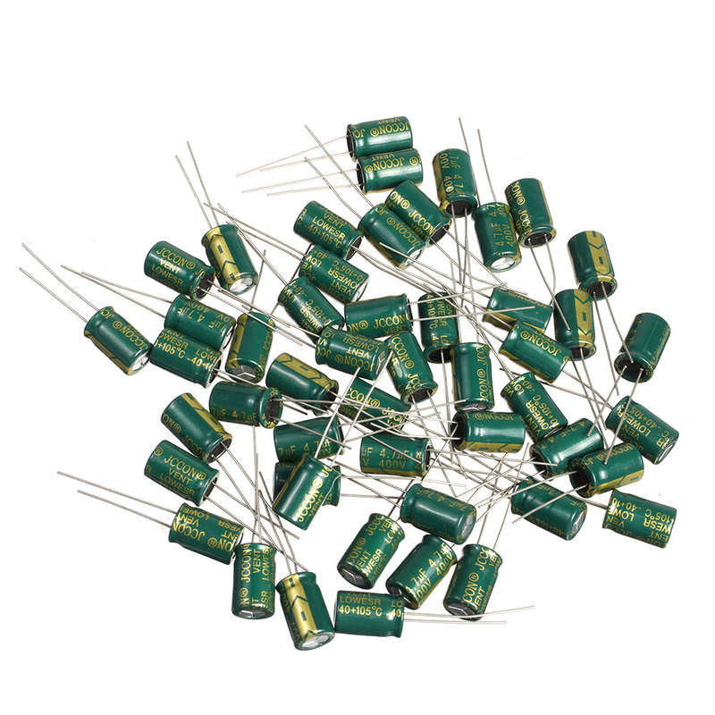 Geekcreit 50PCS 400V 4.7uf High Frequency Low Resistance Power Charger Aluminum Electrolytic Capacit