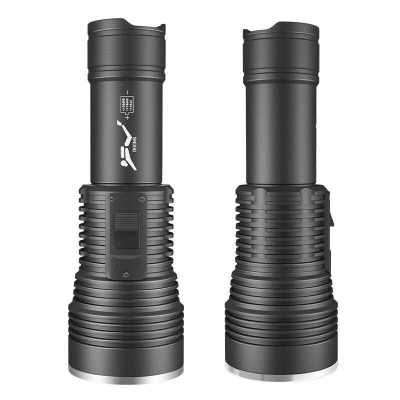 60W Cool White Dive Light Scuba Diving FlashTorch 1500 Lumens Super Bright IPX8 Waterproof Rechargea