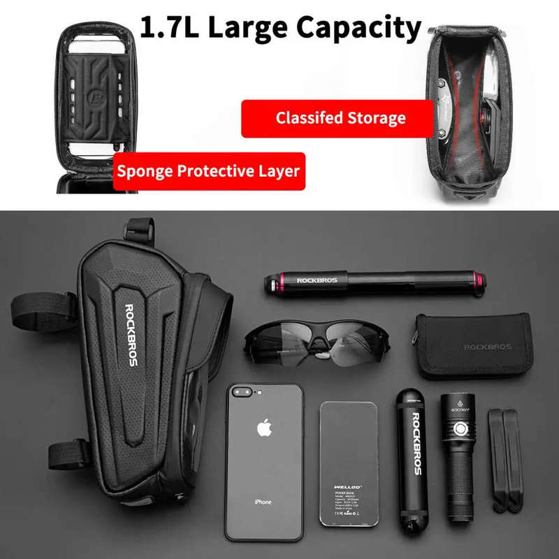 ROCKBROS 1.7L Cycling Bag 8 Inch Phone Bicycle Bag Touch Screen Top Tube Handlebar Waterproof Bike B