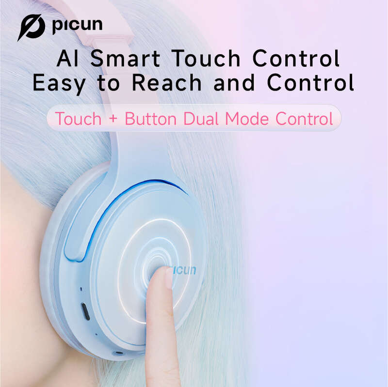 Picun Queen Headset bluetooth V5.3 Headphone 40h Long Battery Life Low Latency Smart Touch HD Calls