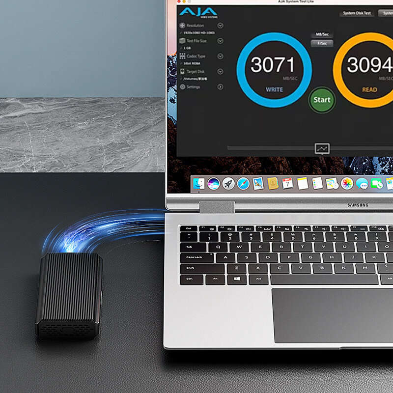 Blueendless 40Gbps USB4 M.2 NVMe SSD Enclosure with Cooling Fan Aluminum M.2 SSD Case Compatible wit