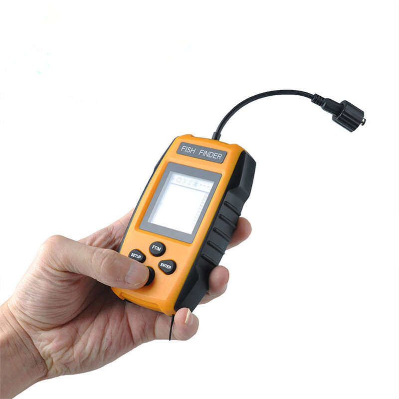 TL88E Portable Fish Finder Real-time Sonar Sensor LCD Display Water Depth Fish Location 200kHz Ultra