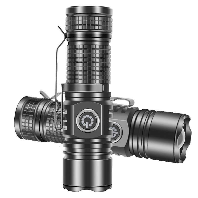 30W Long-Range Throwing LED Flashlight Ultra Bright Mini Type-C Charging Torch With Strong Light for