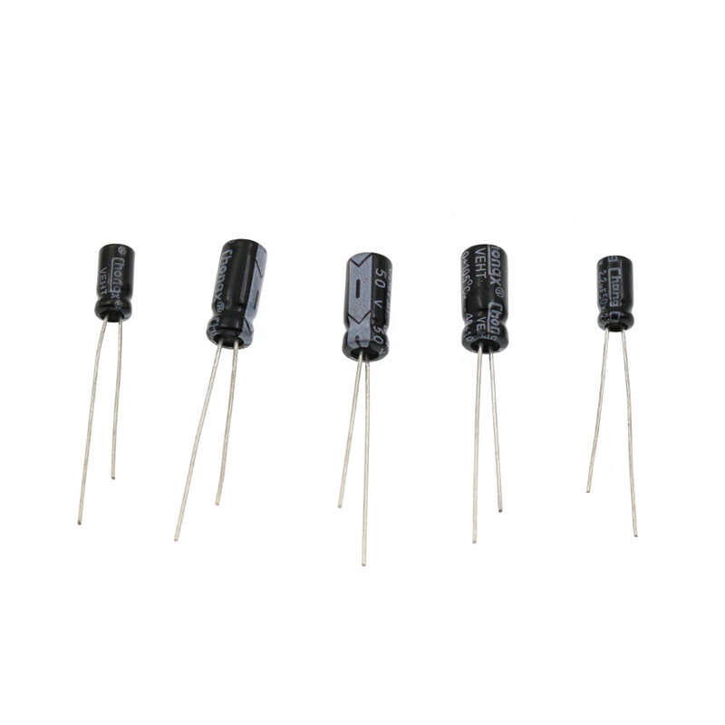 200PCS 15 Values 0.1UF-220UF In-line Electrolytic Capacitor Assortment Kit 10V 16V 25V 50V