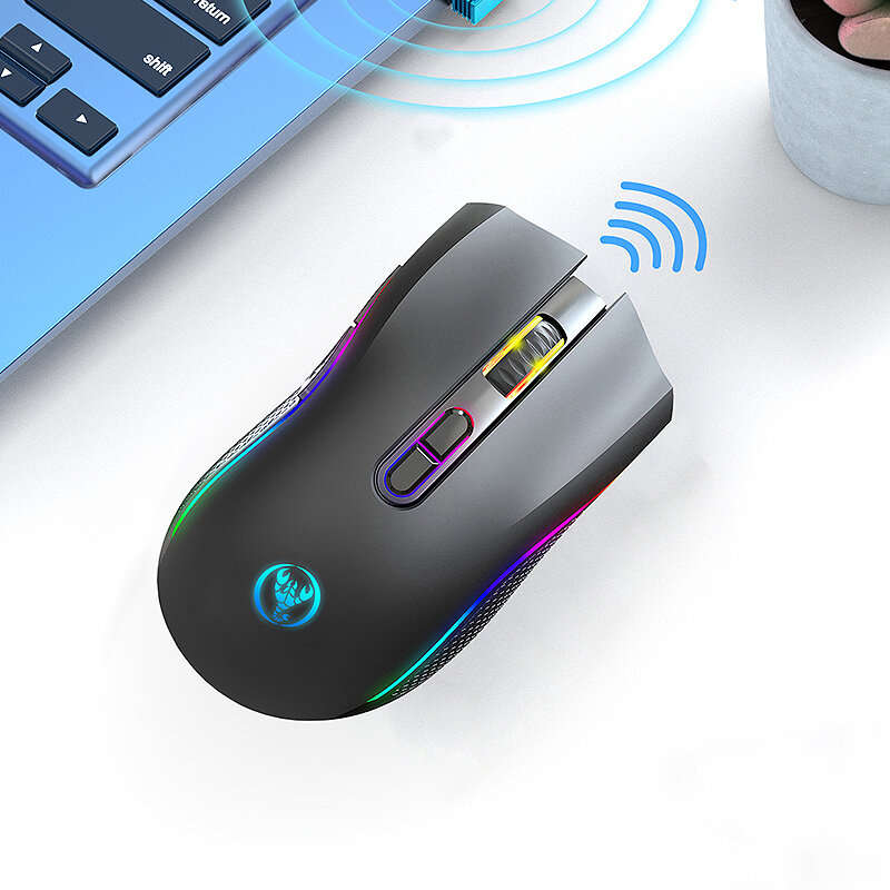 HXSJ T69 2.4G Wireless Gaming Mouse with RGB Lighting 1000-4800DPI Type-C Rechargeable 650mAh 8 Butt