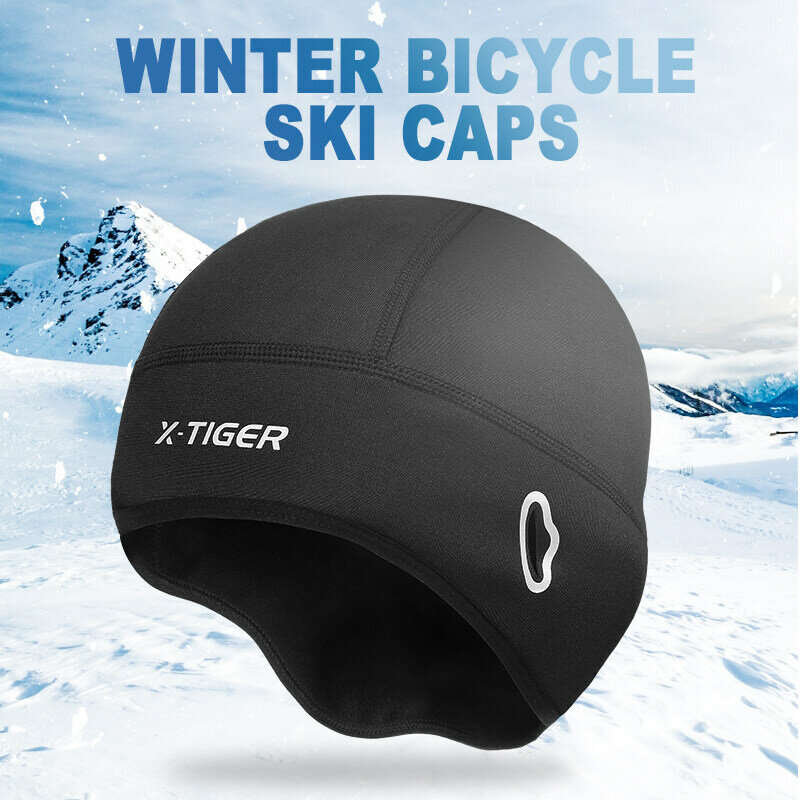 X-TIGER Thermal Fleece Cycling Caps Windproof Waterproof Bike Hat for Winter Sport Outdoor