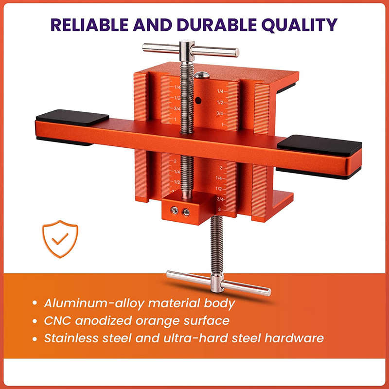Cabinet Door Mounting Jig Support Arm and Clamp Integrated Aluminum Alloy Body Heavy Duty Tool for C
