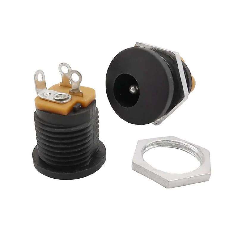 10PCS (5Pairs) 12V 3A 5.5 x 2.1mm Plastic Male Plugs DC022 DC Power Socket Female Jack Screw Nut Pan