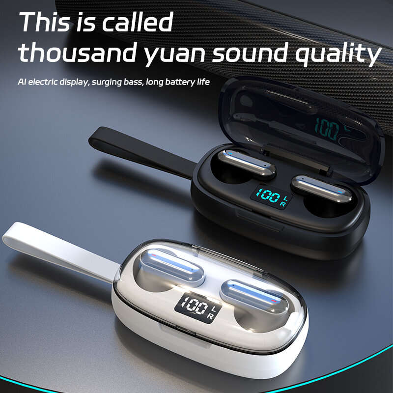 S10 TWS bluetooth 5.3 Earphone Low Gaming Latency IPX6 Waterproof Touch Control Half-in-ear Earphone