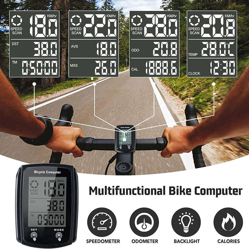 Cansses CNC Bicycle Speedometer Wired Touchscreen Waterproof 80g Lightweight Bike Computer Backlit f