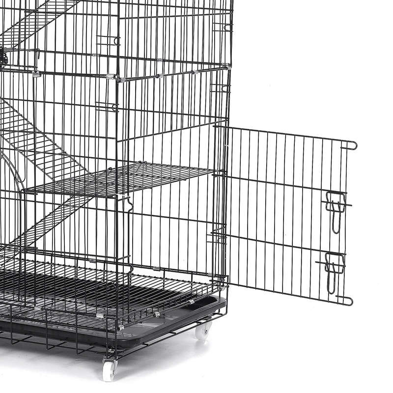 PawGiant 4-Tier Cat Cage, Cat Playpen Kennel Crate Chinchilla Rat Box Cage Enclosure with Ladders, P