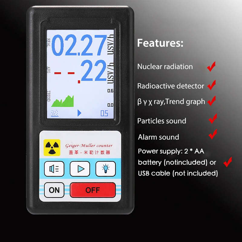 BR-6 Geiger Counter Nuclear Radiation Tester Personal Dosimeter Beta Gamma X-ray Tester Real-Time Da