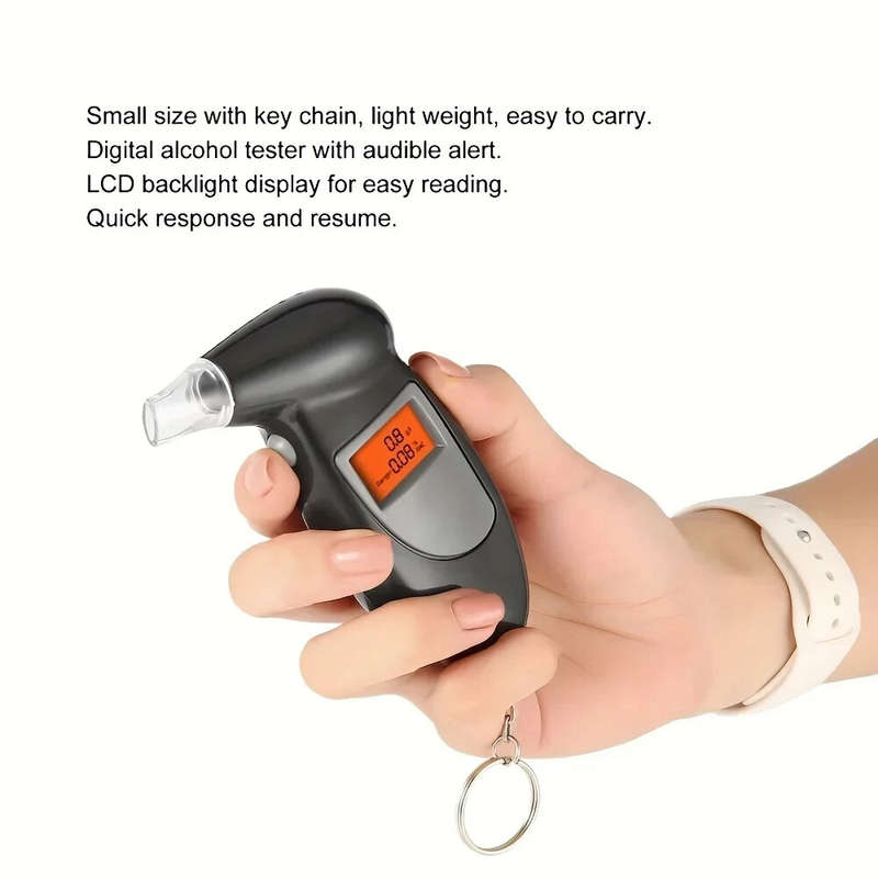 Portable LED Digital Display Alcohol Tester Accurately Test LCD Backlight Display Sound Alert 0.1 Ac