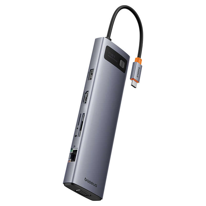 Baseus Metal Gleam Series 11-in-1 Type-C Docking Station USB Adapter with USB2.0 USB3.0*3 PD100W USB