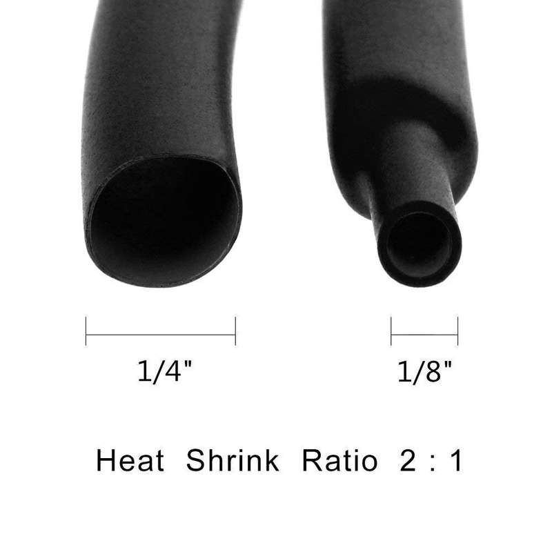 650pcs Heat Shrink Tubing Black Ratio 2:1 Insulation Protection Flame Retardant Heat Shrink Sleeving