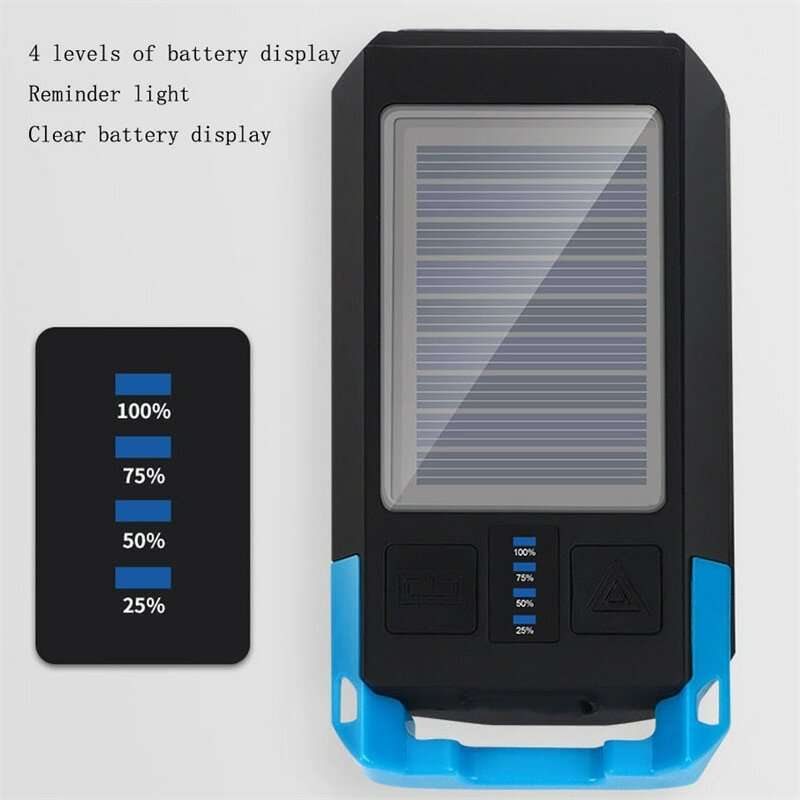 Solar Charging Bike Headlight 1000Lm Super Brightness 3000mAh Battery Display Waterproof 6 Light Mod
