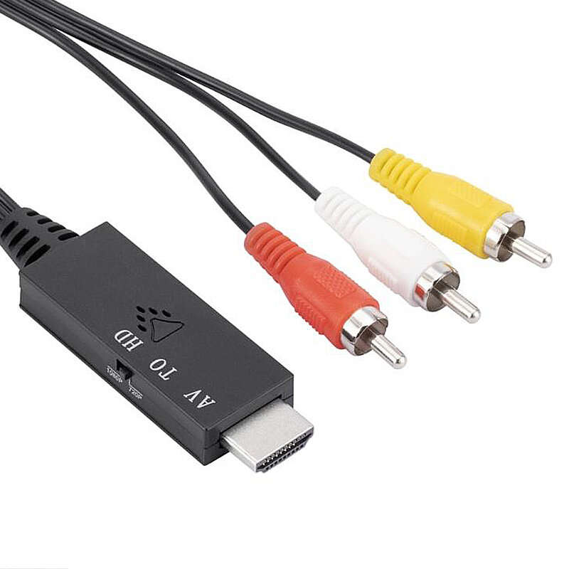MnnWuu AV to HDMI-compatible Adapter Converter 1080P Display Adapter Cable Plug and Play Male to Mal