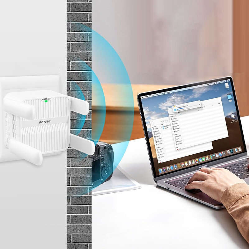 FENVI AX1500 WiFi 6 Repeater Extender Signal Booster Dual Band 2.4G/5GHz Wi-Fi Signal Amplifier Long