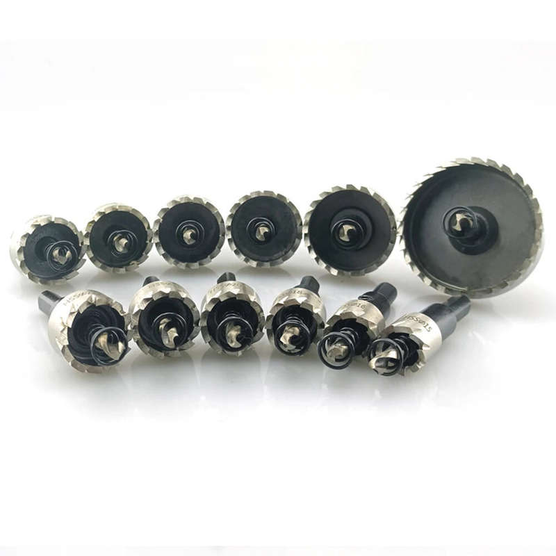 12PCS High-Speed Steel Hole Saw Set 15-50mm HSS4241 Drill Bit Alloy Metal Cutting Tool for 2mm Thick