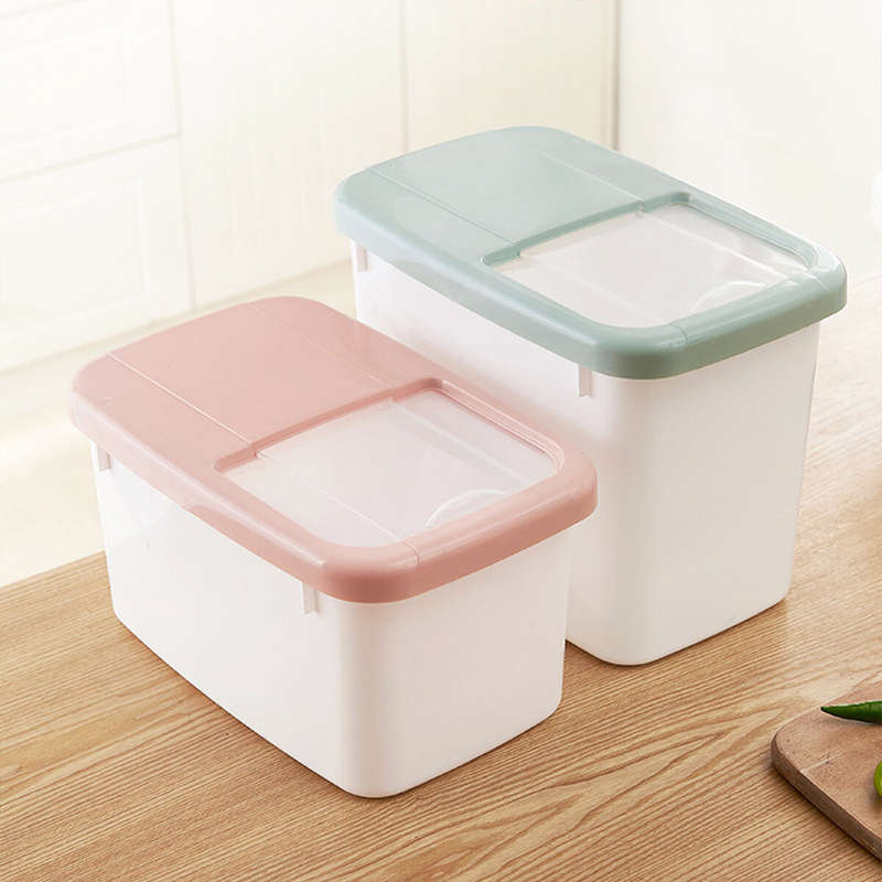 Rice Storage Box Sealed Moisture-Proof Large Capacity Grain Flour Container Kitchen Rice Storage Bar