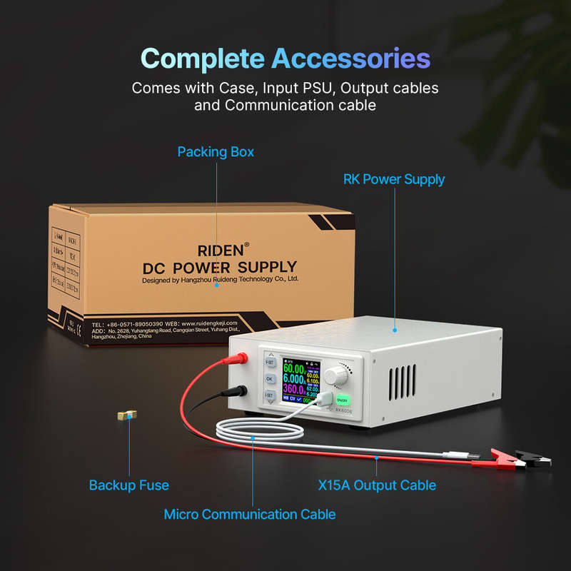 RIDEN RK6006-C Digital Power Supply High Precision 60V 6A with Overvoltage Protection and HD Display