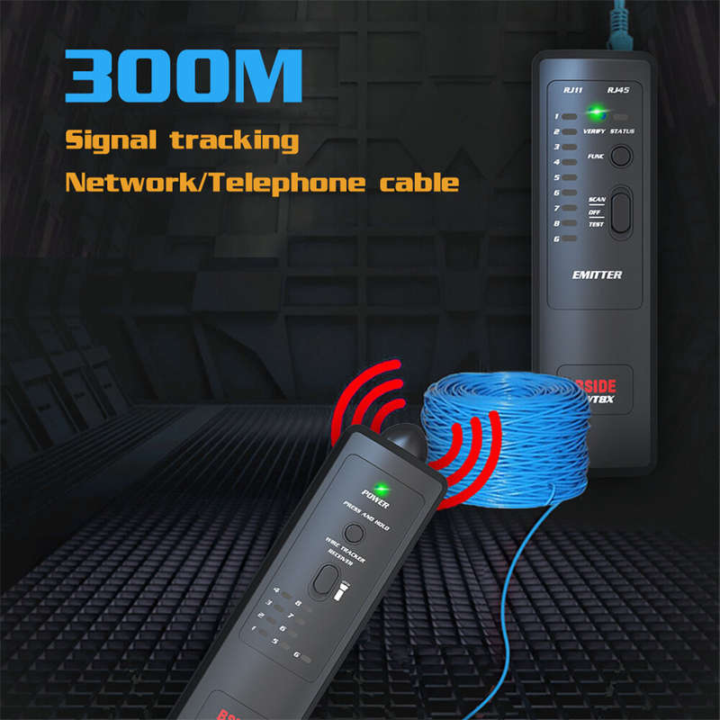 BSIDE FWT8X Network Cable Tracker Detecteur RJ11/45 Lan Ethernet Phone Wire Tester Finder Telecom To
