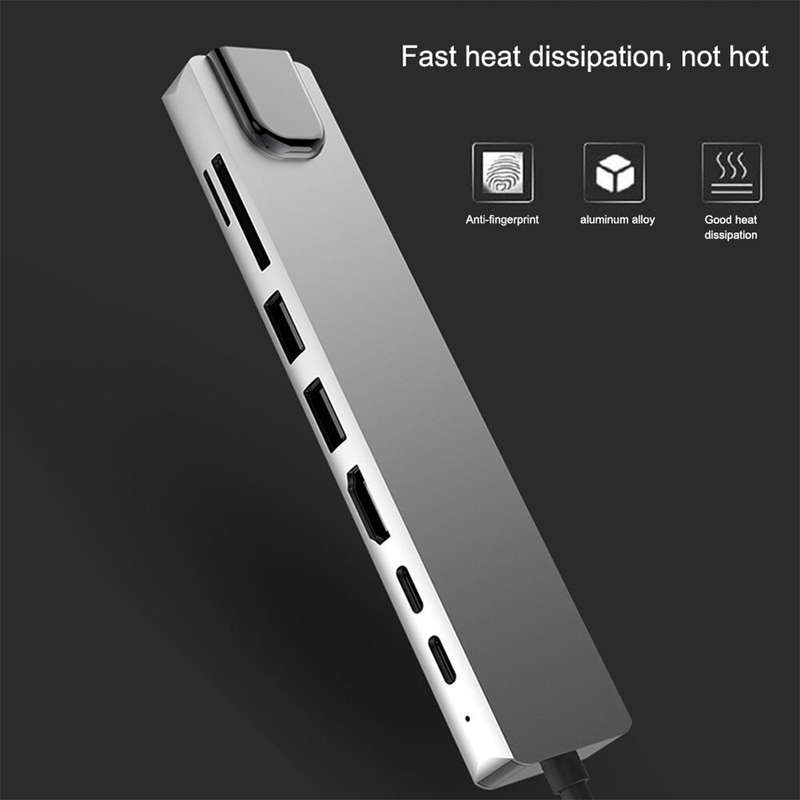 Bakeey PB-C7366 8-in-1 USB-C Hub Docking Station Adapter With 4K HDMI HD Display / 87W USB-C PD3.0 P