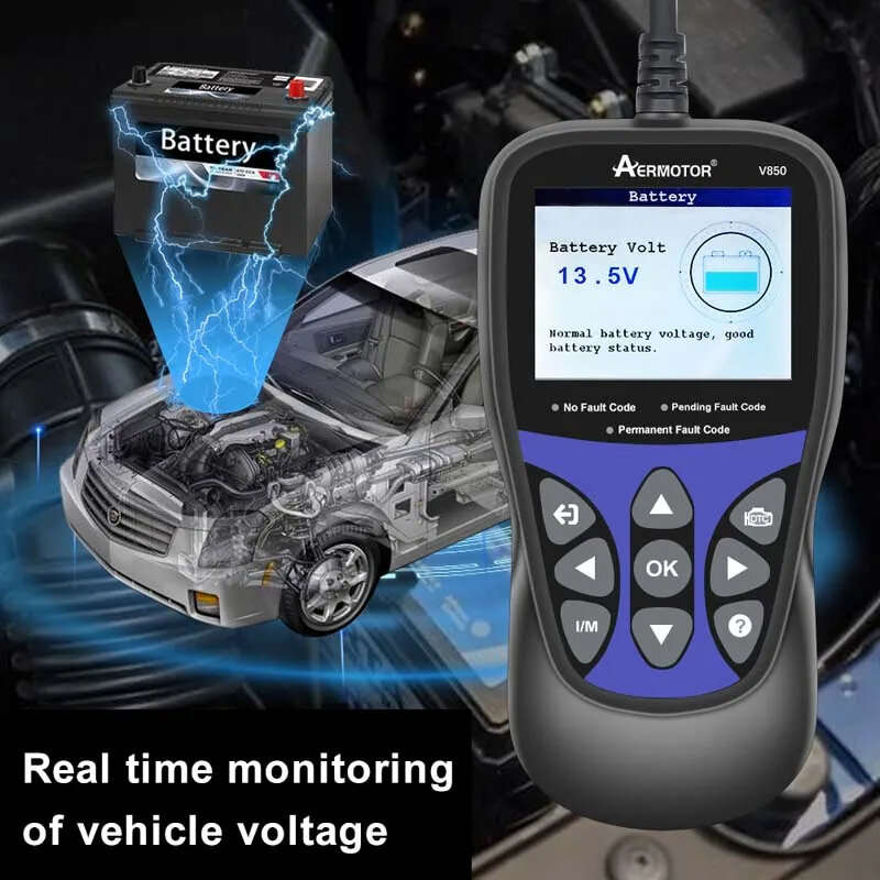 Aermotor V850 Car OBD2 Scanner Multi-languages Check Engine Auto Diagnostic Tool Same as KW85/ELM327