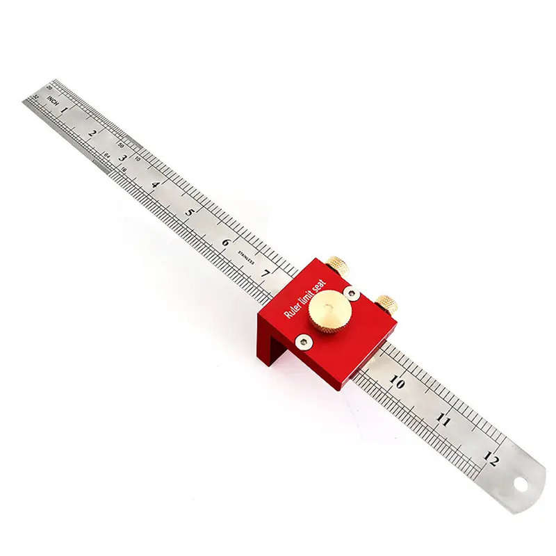 30cm Scribing Ruler with 90 Degrees Scale High Precision Measuring and Marking Gauge Woodworking Ess