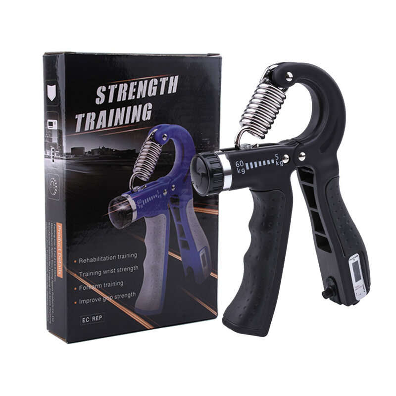 R-type Adjustable Hand Gripper Spring Mechanical Counting Finger Gripper Muscle Trainer Rehabilitati