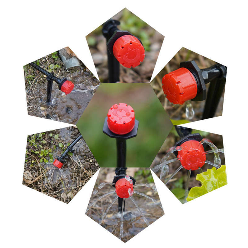 10PCs 8 Holes Water Irrigation Drip Sprinkler Head For 4/7mm Pipe Garden Irrigation Greenhouse Plant