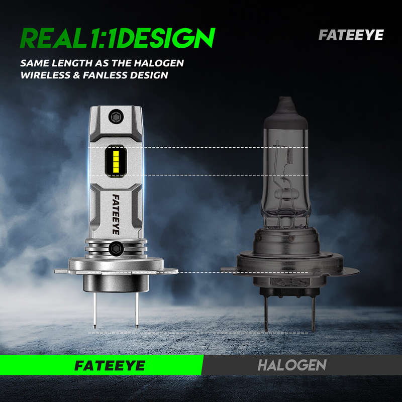 FATEEYE A700-F8 H7 6500K 2PCS 50W Car Headlight LED Bulbs 10000LM Waterproof 12V-24V LED Front Headl