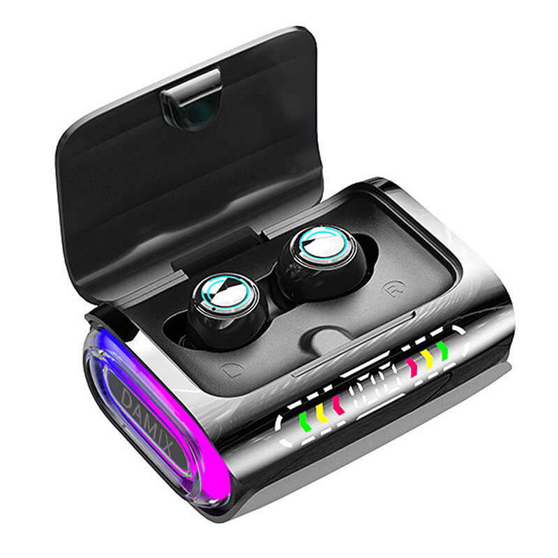 DX01 TWS bluetooth 5.3 Earphone 8D Stereo Surround Sound LED Light Digital Display Touch Control Spo