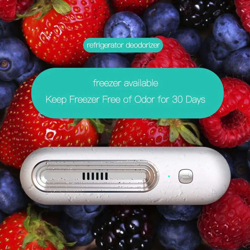 USB Rechargeable Fridge Deodorizer Multifunctional Ozone Machine Compact Air Purifier with Two Modes