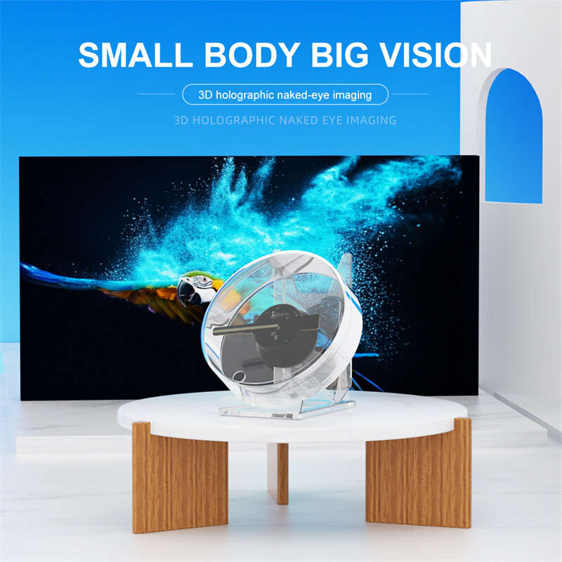 3D Fan Hologram Projector Remote Display Support Images and Video for Placing on Desks, Restaurants,