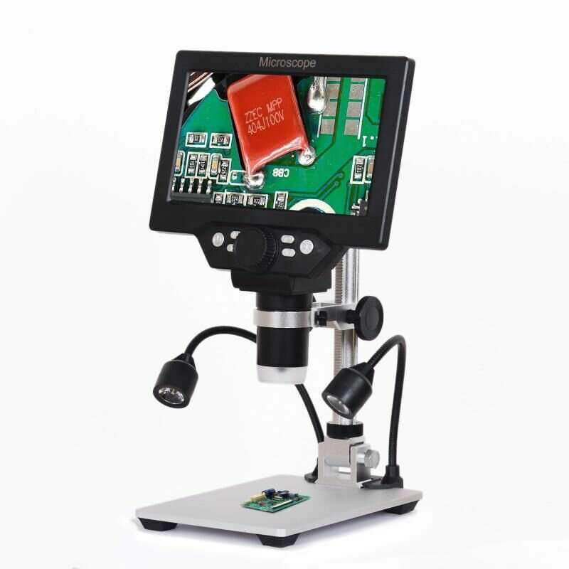 G1200D Digital Microscope 12MP 7 Inch Large Color Screen Large Base LCD Display 1-1200X Continuous w