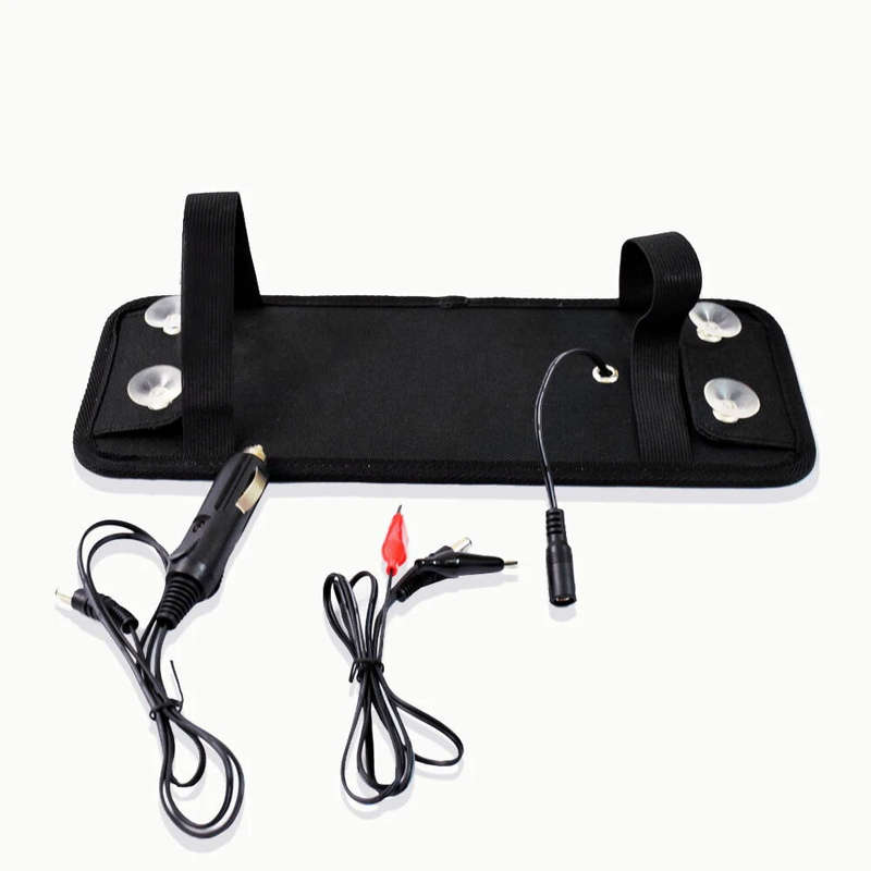 5W 18V DC Output Monocrystalline Solar Panel Charger with Car Lighter Plug + Battery Charging Clip C