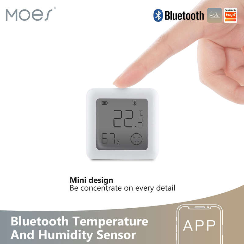 Tuya bluetooth Smart LCD Screen Digital Thermometer Temperature Humidity Sensor Moisture Meter App R