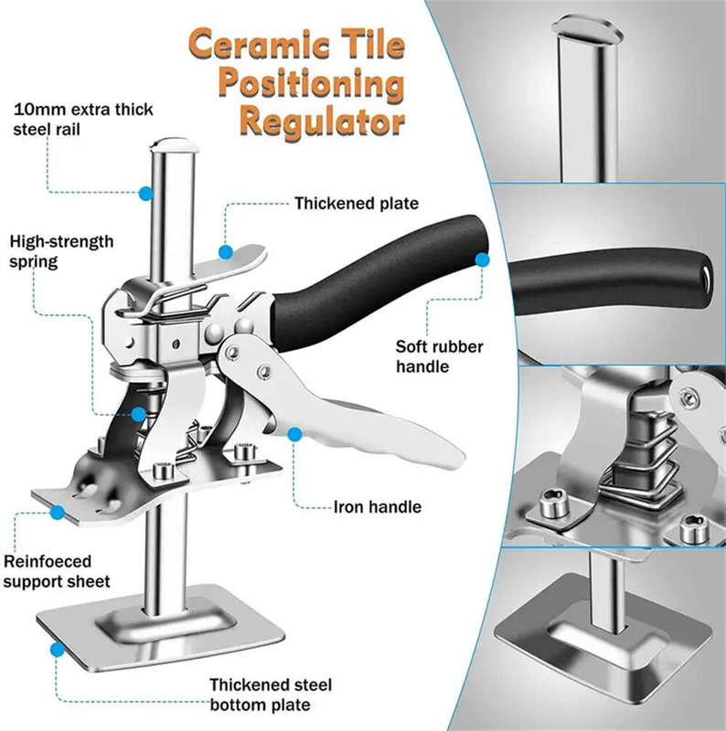 120kg Capacity Carbon Steel Tile Leveling Clips Labor-Saving Arm Jack Door Panel Drywall Lifter with