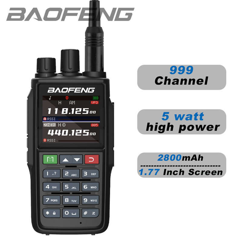 Baofeng UV-22L 5W Dual Band Walkie Talkie 1.77inch Screen 999 Channels 2800mAh NOAA Type-C Rechargea