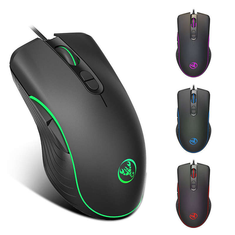 HXSJ A867 USB Wired Gaming Mouse RGB 1000/1600/3200/6400DPI Adjustable Macro Programming Gamer Mice