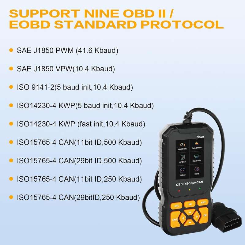 V520 2.8 Inches Screen Professional Car Diagnostic Scanner Full OBD2 Car Scanner Diagnostic Scan Too