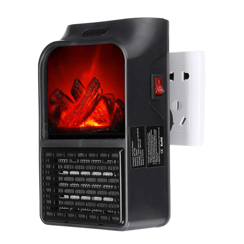 900w mini portable electric heater fan air warmer fireplace flame ...