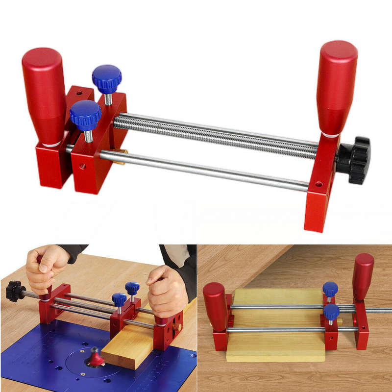 Woodworking Manal Push Rail Guide Coping Sled Tenoning Safety Clamp for Table Saws Router Table Band