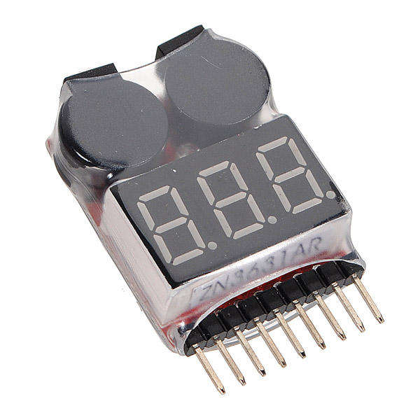 20 x 2 in 1 Lipo Battery Low Voltage Tester 1S-8S Buzzer Alarm